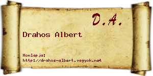 Drahos Albert névjegykártya