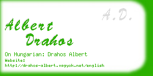 albert drahos business card